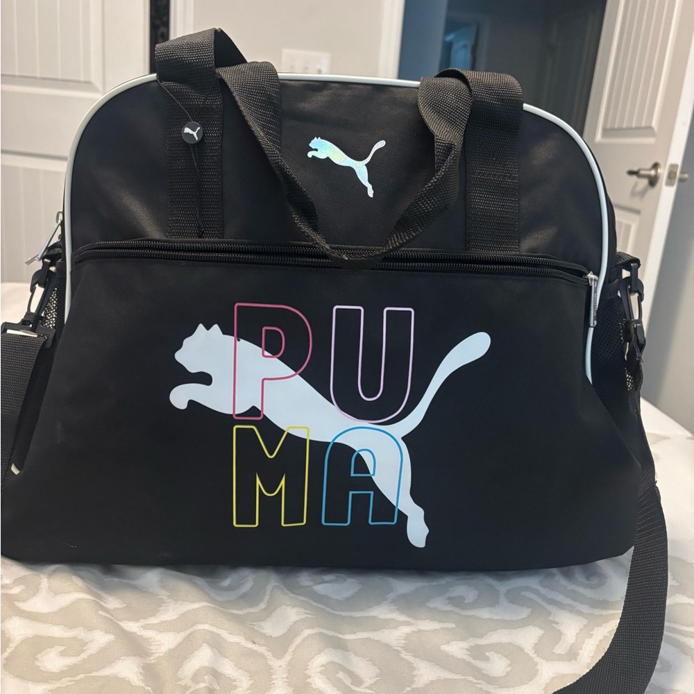 Puma Black Duffel Bag with Iconic Logo